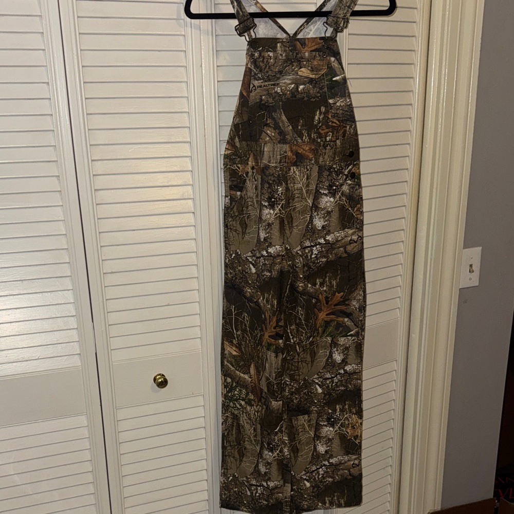 Magellan Outdoors Woodland Camo Bib Overalls - Olive & Brown